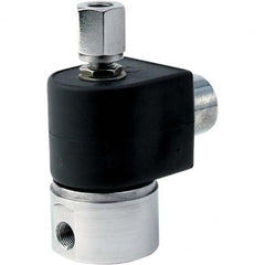 Parker - 120/60 - 110/50 VAC 1/4" NPT Port Stainless Steel Two-Way Direct Acting Solenoid Valve - Best Tool & Supply