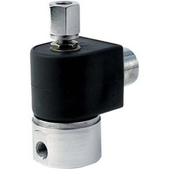 Parker - 24 VDC 1/4" NPT Port Stainless Steel Two-Way Direct Acting Solenoid Valve - Best Tool & Supply