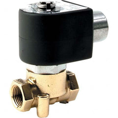 Parker - 24/60 VAC 3/8" NPT Port Brass Two-Way Direct Acting Solenoid Valve - Best Tool & Supply