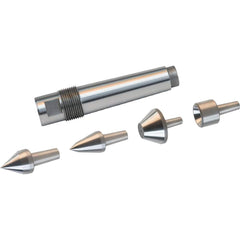 Riten - Dead Centers; Center Type: Solid Center ; Shank Type: Morse Taper ; Shank Taper Size: 5MT ; Point Style: Interchangeable (Not Included) ; Carbide-Tipped: No ; Head Diameter (Inch): 1-3/4