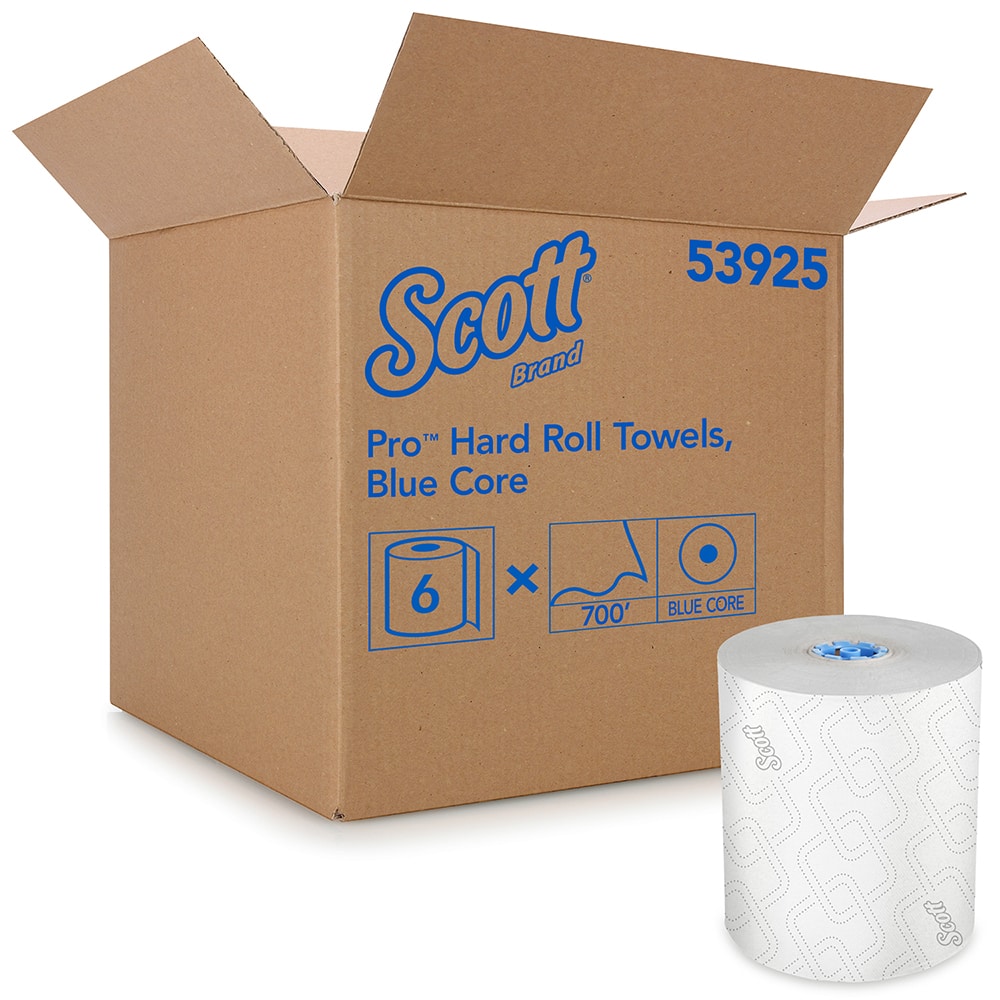 Paper Towels: 1 Ply, White 7.833″ Wide, 700' Roll Length