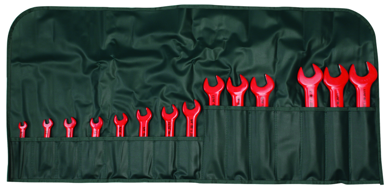 Insulated Open End Inch Wrench 14 Piece Set Includes: 5/16" - 1-1/8" In Canvas Pouch - Best Tool & Supply