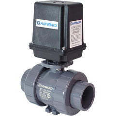 Hayward - Actuated Ball Valves; Actuator Type: Electric ; Pipe Size: 2 (Inch); Material: PVC ; Seal Material: EPDM ; Number of Pieces: 2.000 ; End Connections: Socket; Threaded - Exact Industrial Supply