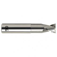 1/4 Dia. x 2-1/2 Overall Length 2-Flute .020 C/R Solid Carbide SE End Mill-Round Shank-Center Cutting-Uncoated - Best Tool & Supply