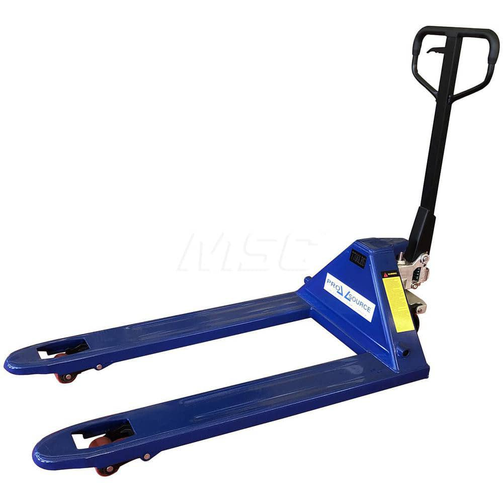 Power Pallet Truck: 5,500 lb Capacity, 27″ OAW, 27″ Forks 3-3/8″ Min Lift Height, 48″ Fork Length x 27″ Fork Width, 27″ Overall Width