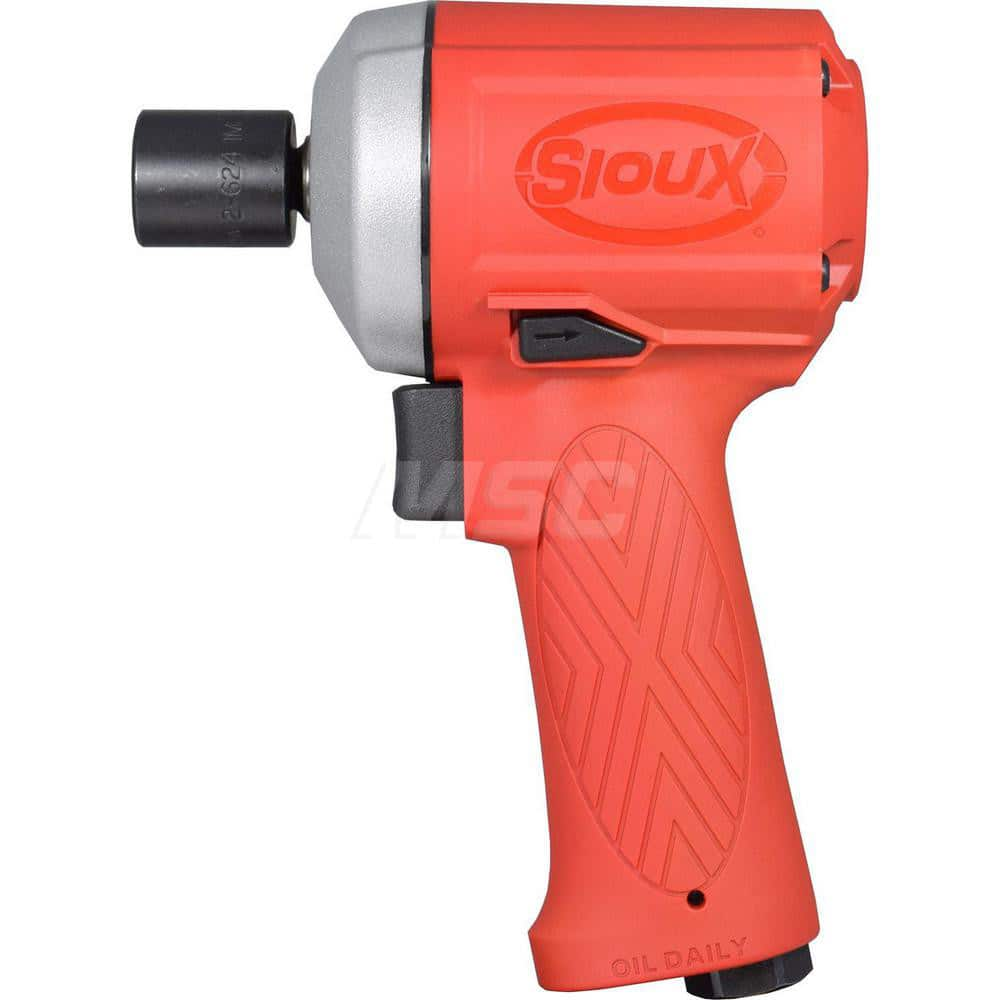 Air Impact Wrench: 3/8″ Drive, 7,500 RPM, 425 ft/lb 1/4″ Inlet, 25 CFM, 1,400 BPM, Pistol Grip, Handle Exhaust