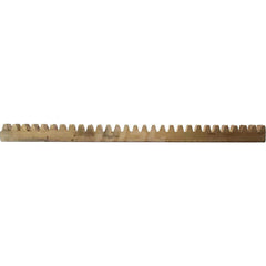 1/4″ Face Width 4' Long Brass Gear Rack 64 Pitch, 14.5° Pressure Angle, Square