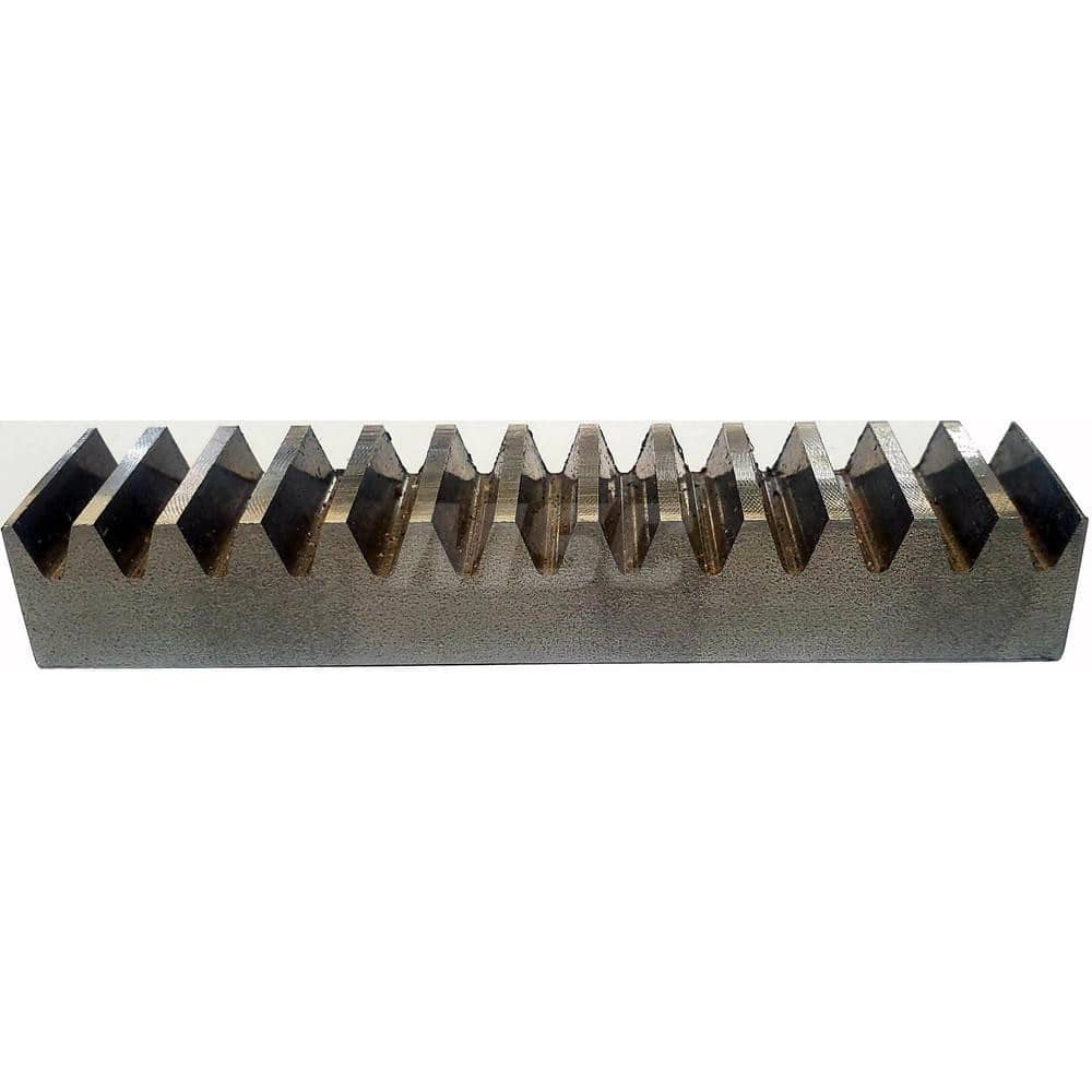 3/16″ Face Width 1' Long 1018/12L14 Steel Gear Rack 72 Pitch, 14.5° Pressure Angle, Square