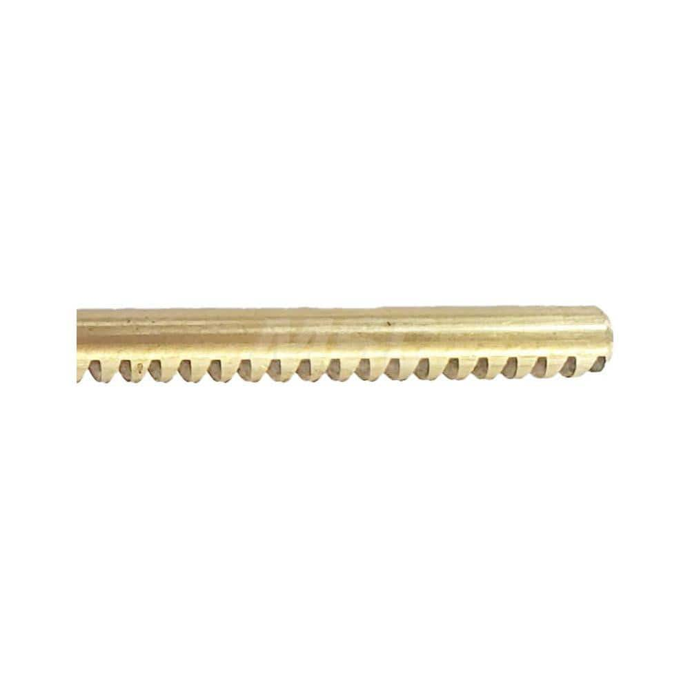 1/2″ Diam 1' Long Brass Gear Rack 24 Pitch, 14.5° Pressure Angle, Round