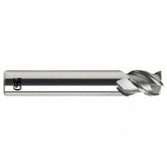 5/8 Dia. x 3-1/2 Overall Length 3-Flute .090 C/R Solid Carbide SE End Mill-Round Shank-Center Cutting-Uncoated - Best Tool & Supply