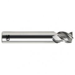 1/4 Dia. x 2-1/2 Overall Length 3-Flute .020 C/R Solid Carbide SE End Mill-Round Shank-Center Cutting-Uncoated - Best Tool & Supply