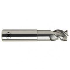 1/2 Dia. x 3 Overall Length 3-Flute .060 C/R Solid Carbide SE End Mill-Round Shank-Center Cutting-Uncoated - Best Tool & Supply