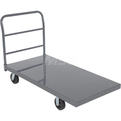 Platform Truck: 2,000 lb Capacity, Steel Platform, 54″ Platform Length, 10-7/16″ Platform Height 6 x 2″ Rigid & Swivel Mold-On Rubber Casters