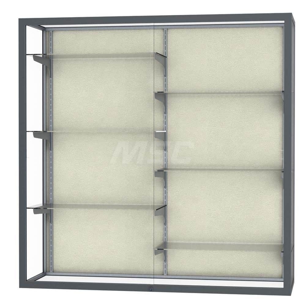 Bookcases; Color: Satin Aluminum; Number of Shelves: 6; Width (Decimal Inch): 48.0000; Depth (Inch): 16; Material: Anodized Aluminum; Material: Anodized Aluminum