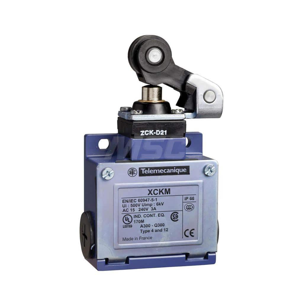 General Purpose Limit Switches; Actuator Type: Roller Lever; Voltage: 500 V (IEC); 240.00; 300 V (UL); Actuation Force: 8; Contact Form: 1NO/1NC; Switch Type: Limit; Contact Configuration: NO; NC; Switch Action: Springs Back (Momentary); Terminal Type: Sc