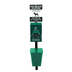 Pet Waste Stations; Mount Type: Pole; Overall Height Range (Feet): 4' - 8'; Color: Green; Container Shape: Rectangle; Waste Container Capacity: 400 Bags; Waste Container Width/Diameter (Inch): 10; Lid Included: Yes