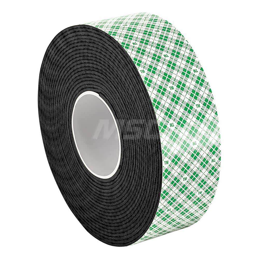 Black Double-Sided Urethane Foam Tape: 1/2″ Wide, 5 yd Long, 31 mil Thick, Acrylic Adhesive