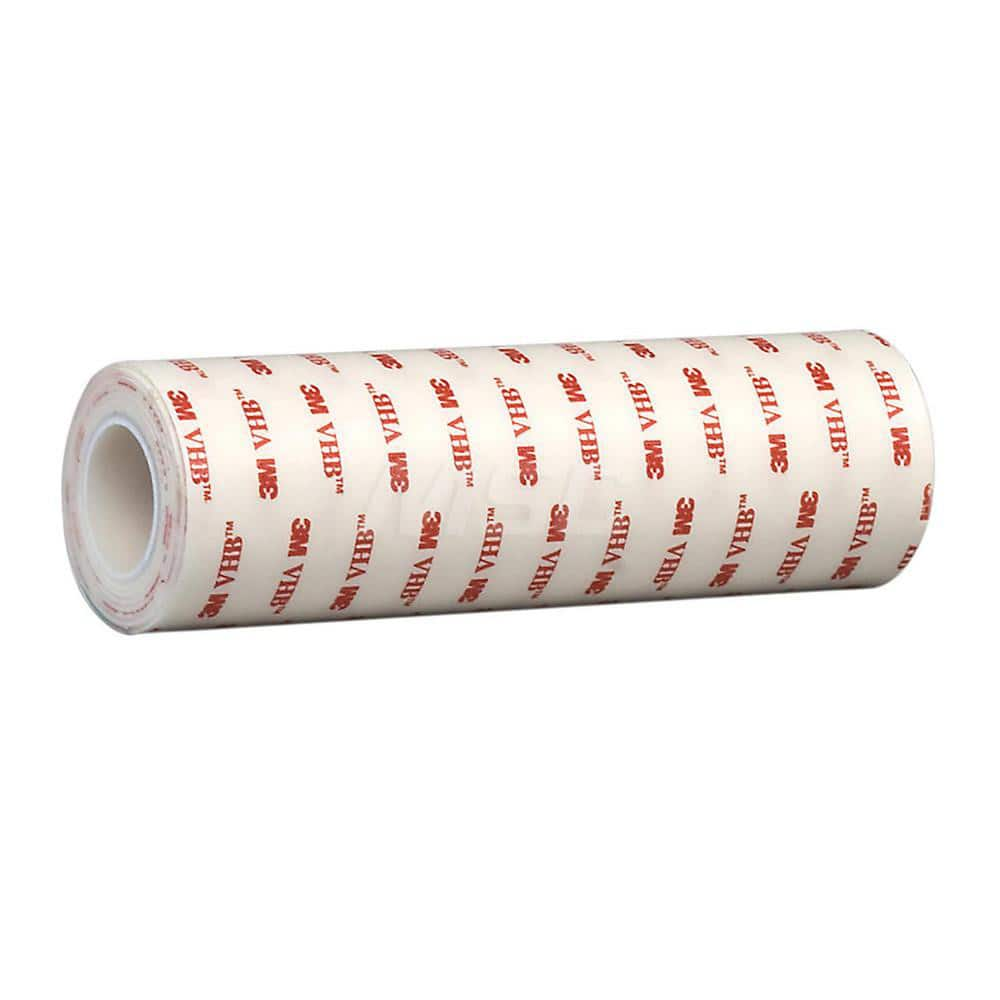 White Double-Sided Foam Tape: 12″ Wide, 1 yd Long, 45 mil Thick, Acrylic Adhesive