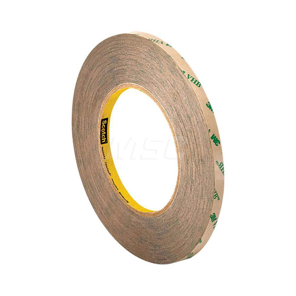 Clear Double-Sided Polyethylene Foam Tape: 12″ Wide, 5 yd Long, 5 mil Thick, Acrylic Adhesive