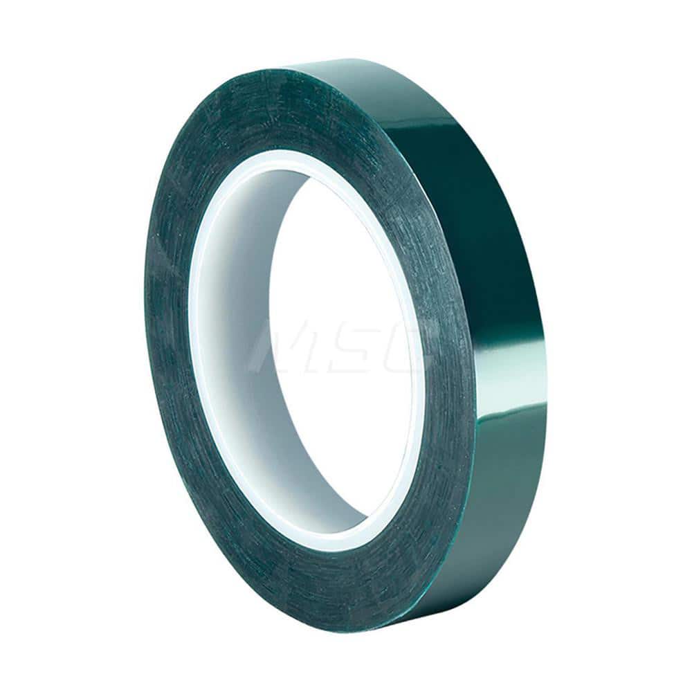 Polyester Film Tape: 2″ Wide, 18 yd Long, 3.2 mil Thick 57 Lb/In Tensile Strength, Silicone Adhesive, 400 ° F