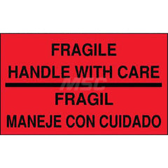 Care Instructions Label: ″Fragile, Handle With Care/Fragil Manege Con Cuidado″, Rectangle, 5″ Wide, 3″ High Paper