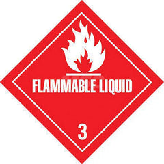 Hazardous Material Label: ″Flammable Liquid″, Diamond Paper