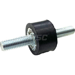 Vibration Isolators; Isolator Type: Stud/Stud; Maximum Load Capacity: 80.00; Insert Material: Zinc-Plated Steel; Isolator Material: Natural Rubber; Thread Size: 8 mm; Overall Width: 25; Overall Diameter: 25 mm; Overall Height: 15 mm; Thread Length: 23.000