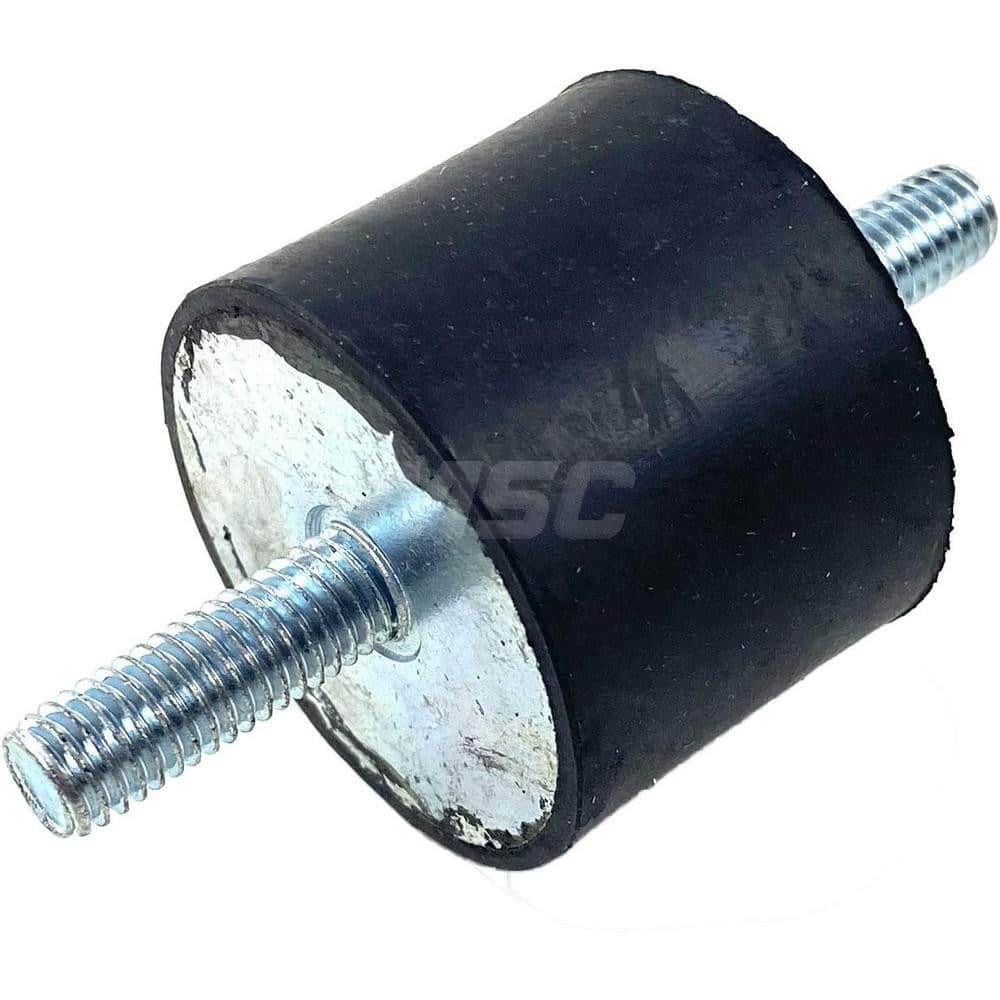 Vibration Isolators; Isolator Type: Stud/Stud; Maximum Load Capacity: 170.00; Insert Material: Zinc-Plated Steel; Isolator Material: Natural Rubber; Thread Size: 8 mm; Overall Width: 40; Overall Diameter: 40 mm; Overall Height: 25 mm; Thread Length: 23.00