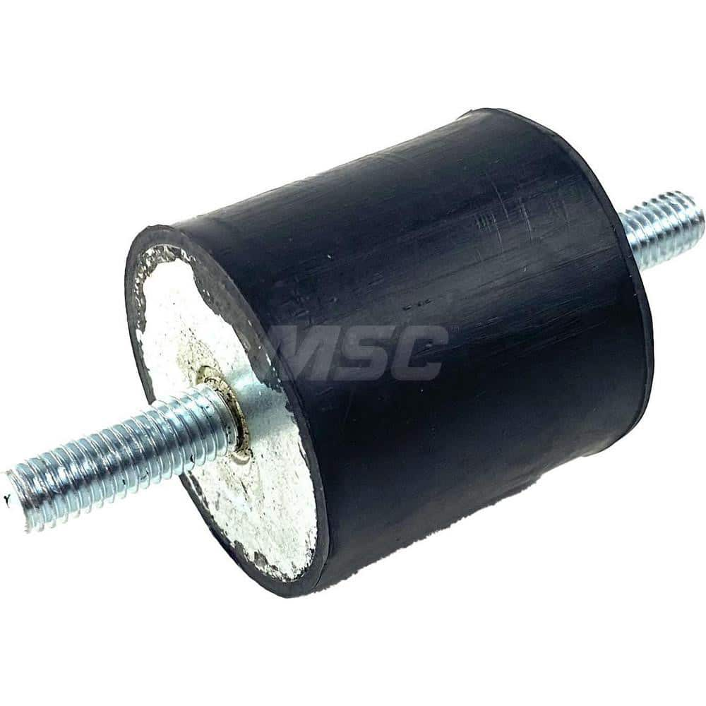 Vibration Isolators; Isolator Type: Stud/Stud; Maximum Load Capacity: 190.00; Insert Material: Zinc-Plated Steel; Isolator Material: Natural Rubber; Thread Size: 8 mm; Overall Width: 40; Overall Diameter: 40 mm; Overall Height: 40 mm; Thread Length: 23.00