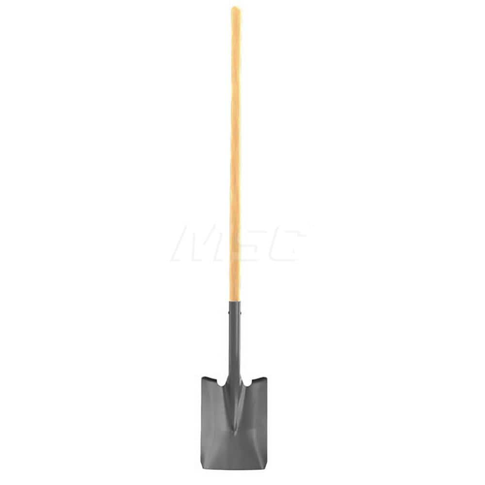 Digging Shovel: Steel, 12″ Blade Length, 9.5″ Blade Width 47″ Wood Straight Handle