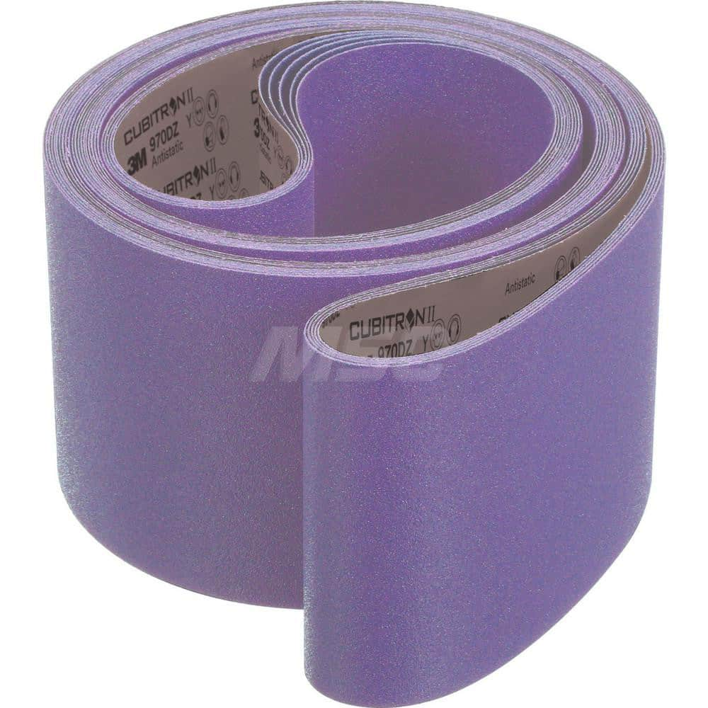 Abrasive Belt: 6″ Width, 48″ OAL, 120+ Grit, Ceramic Coated, Y Weighted