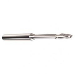 3mm Dia. - 3mm LOC - 57mm OAL - .15mm C/R  2 FL Carbide End Mill with 30mm Reach - Uncoated - Best Tool & Supply