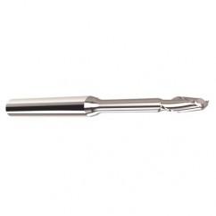 3mm Dia. - 3mm LOC - 57mm OAL - .25mm C/R  2 FL Carbide End Mill with 25mm Reach - Uncoated - Best Tool & Supply