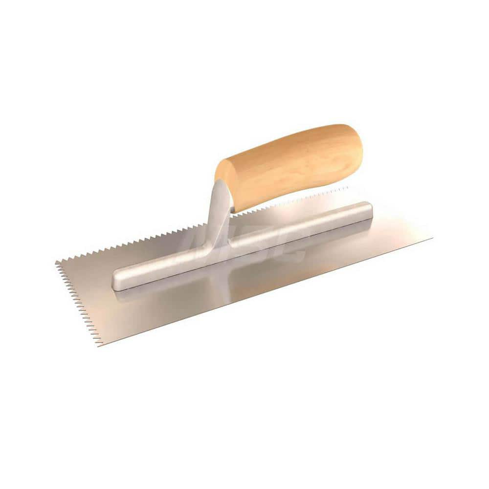 Trowels; Type: Notched Trowel; Trowel Type: Notched Trowel; Blade Type: V-Notch; Blade Material: Steel; Handle Material: Wood