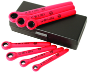 Insulated 7 Piece Metric Ratchet Wrench Set 8.0; 10.0; 12.0; 13.0; 14.0; 17.0; 19.0mm in Storage Case - Best Tool & Supply