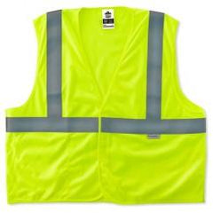 8255HL 4/5XL LIME TREATED POLY VEST - Best Tool & Supply