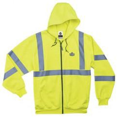 8392 S LIME ZIPPER HOODED SWEATSHIRT - Best Tool & Supply