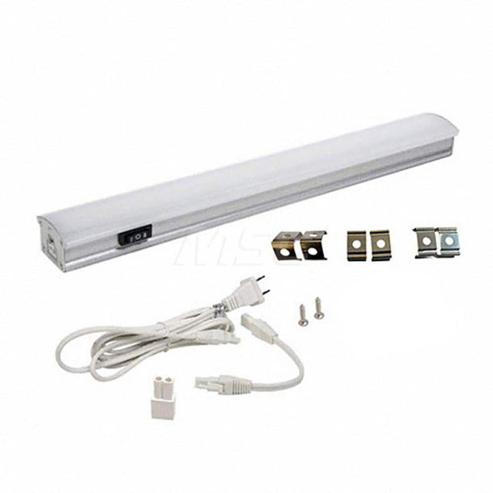 Undercabinet Light Fixtures; Lamp Type: Integrated LED; LED; Number of Lamps: 1; Overall Length (Feet): 12.00; 12 in; Overall Width: 2; Lumens: 435; Wattage: 4.400; 4.4; Overall Height: 1.00; Voltage: 120 VAC; 120.00; Dimmable: No; Overall Width (Inch): 2