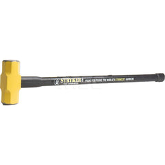 Sledge Hammer: 14 lb Head, 2-3/4″ Face Dia, 36″ OAL Drop Forged Steel Head, Steel Reinforced Rubber Handle