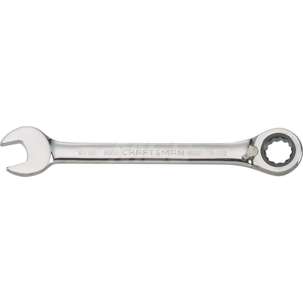 Combination Wrench: Steel, Polished Chrome-Plated