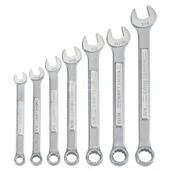 Wrench Set: 7 Pc, Inch Chrome-Plated