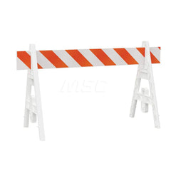 Traffic Barricades; Type: A-Frame; Barricade Height (Inch): 40; Material: Plastic; Barricade Width (Inch): 29; Reflective: Yes; Compliance: None; Color: White; Weight (Lb.): 6.0000; Top Panel Height (Inch): 8; Top Panel Width (Inch): 72; Additional Inform