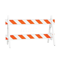 Pedestrian Barrier Kits; Type: A-Frame Barricade Set; Post/Base Material: Plastic; Rope/Chain Material: Polyethylene; Post/Base Color: White; Height (Inch): 42.0; Contents: (2) 28 in W x 42 in H Two White Plastic A-Frame Legs; (2) 8 ft L x 7.75 in H x 1.7