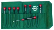 8 Piece - Precision Slotted Screwdriver Set - #26093 - Includes: .8 - 4.0mm PicoFinish - Canvas Pouch - Best Tool & Supply