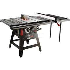 Table Saws; Blade Diameter (Inch): 10; Arbor Diameter (Inch): 5/8; Rip Capacity: 36 in; Maximum Cutting Depth (Inch): 3-1/8; Phase: 1; Horse Power: 1.75; Table Depth: 27 in; Maximum Speed: 4000 RPM; Amperage: 14; Voltage: 120; Maximum Rip to Left of Blade