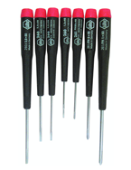 7 Piece - Precision Slotted & Phillips Screwdriver Set - #26190 - Includes: Phillips #00 - 1 Slotted 1.5 - 3mm - Best Tool & Supply
