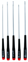 5 Piece - Precision Long Slotted & Phillips Screwdriver Set - #26192 - Includes: Slotted 2.5 - 4.0mm Phillips #0 - 1 - Best Tool & Supply