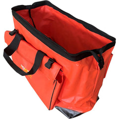 Tool Bags & Tool Totes; Closure Type: Zipper; Material: Vinyl; Nylon; Overall Width: 24; Overall Depth: 10 in; Overall Height: 19 in; Color: Orange; Insulated: No; Features: Adjustable Straps; Outside Pockets; Heavy Vinyl Coated; Number Of Pockets: 3.000