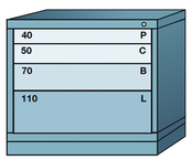 Desk-Standard Cabinet - 4 Drawers - 30 x 28-1/4 x 26-7/8" - Multiple Drawer Access - Best Tool & Supply