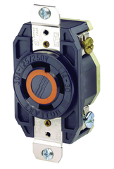 30 Amp; 125/250 Volt; NEMA L14-30R; 3P; 4W; Flush Mtg Locking Receptacle; Industrial Grade; Grounding; V-0-MAX - Black - Best Tool & Supply